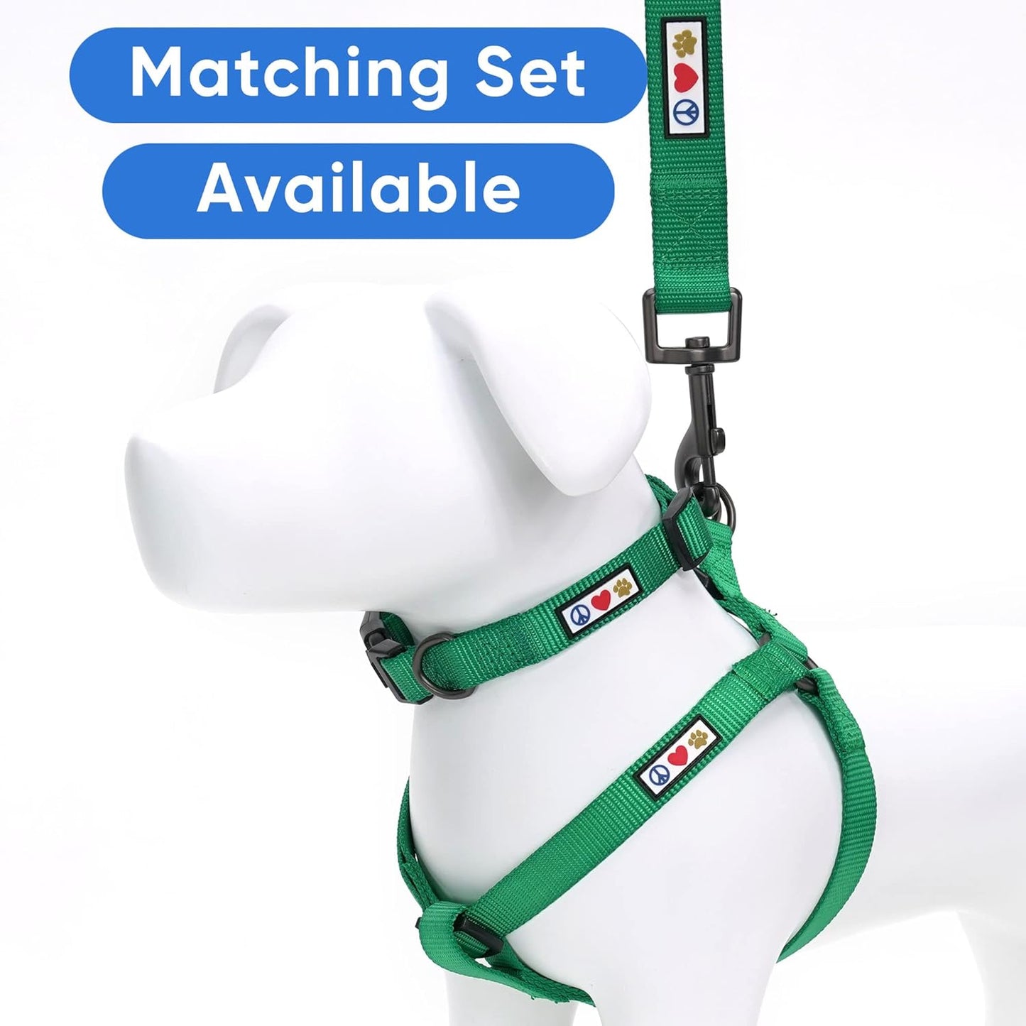 Heavy Duty Adjustable Dog Collar for Large Breeds - Waterproof Lush Green with Quick-Release Buckle