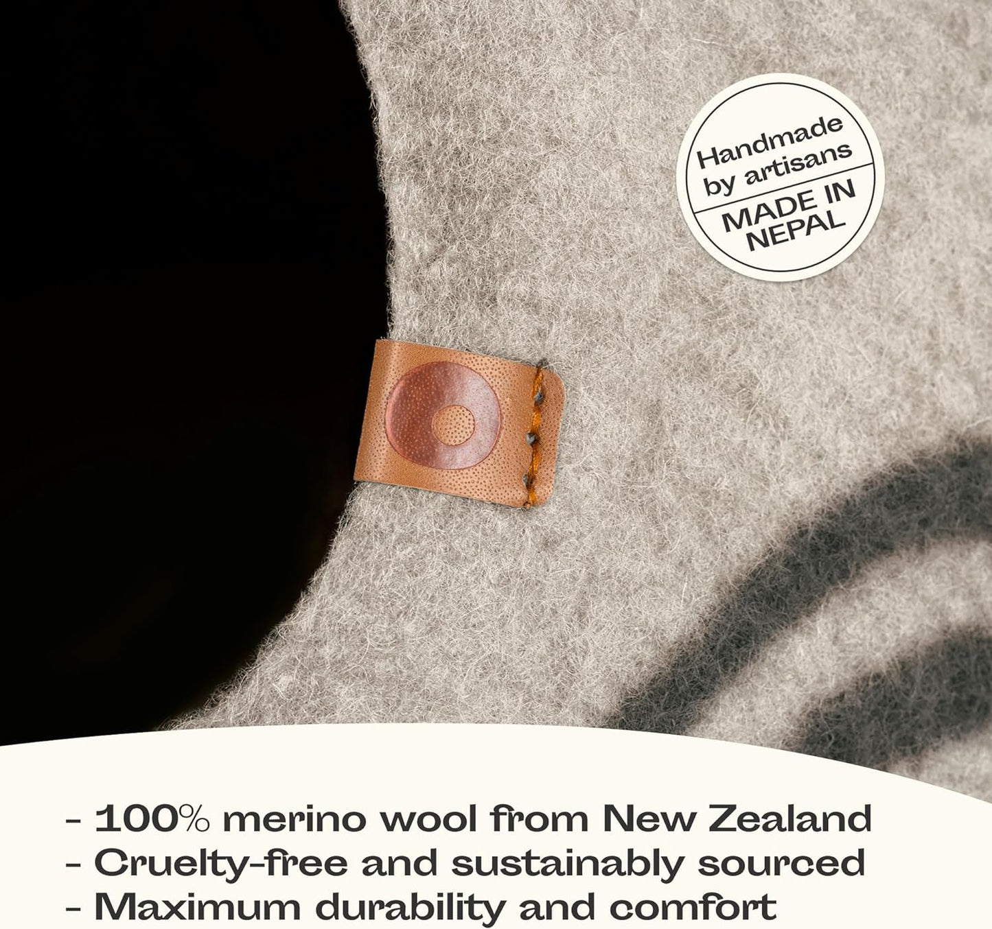 Cat Cave – Premium Felt Cat Bed for Indoor Cats, Handmade 100% Merino Wool (Light Shades)