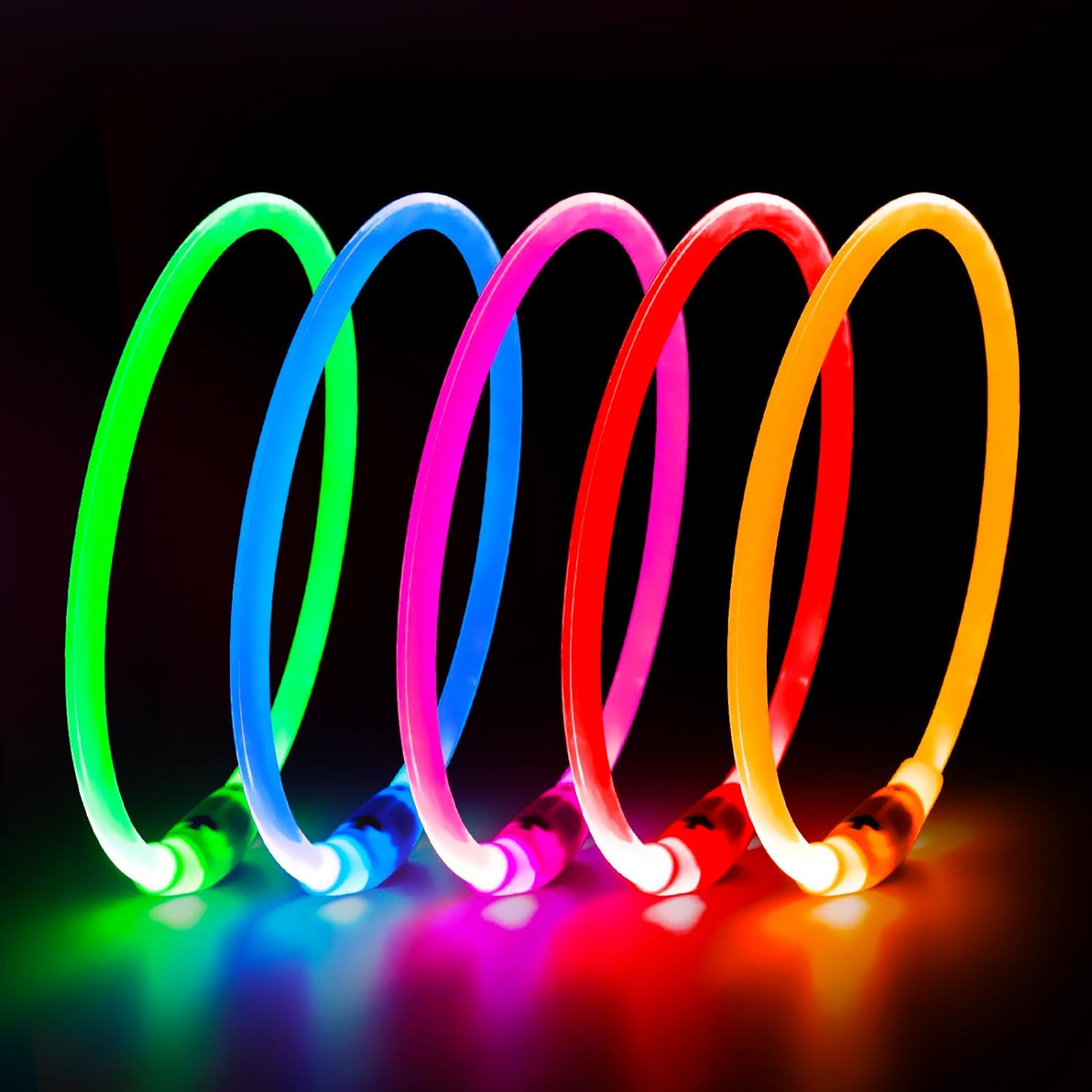 Illuminate Your Dog's Night Walks with Our USB Rechargeable LED Dog Collar Light - Customizable & Stylish in Red!