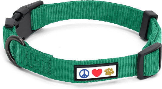 Heavy Duty Adjustable Dog Collar for Large Breeds - Waterproof Lush Green with Quick-Release Buckle